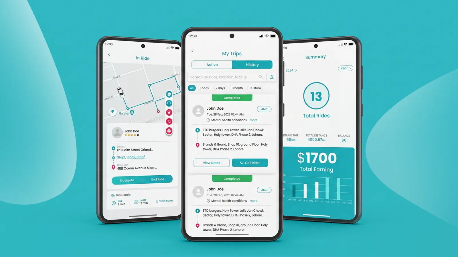 Safr Care app screens