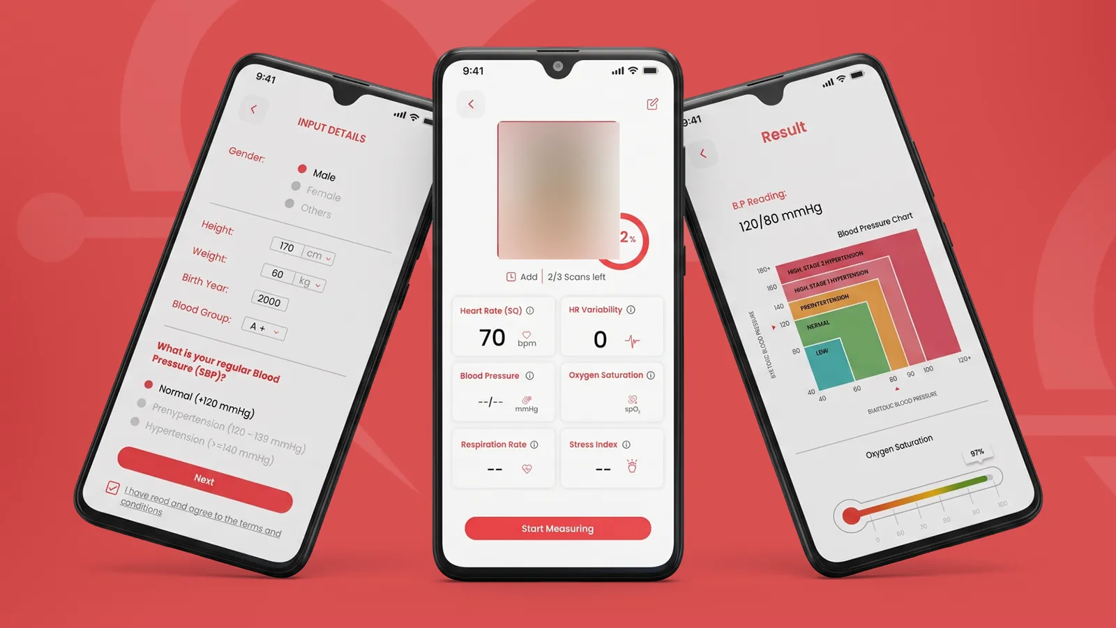 Vitalyser app screens